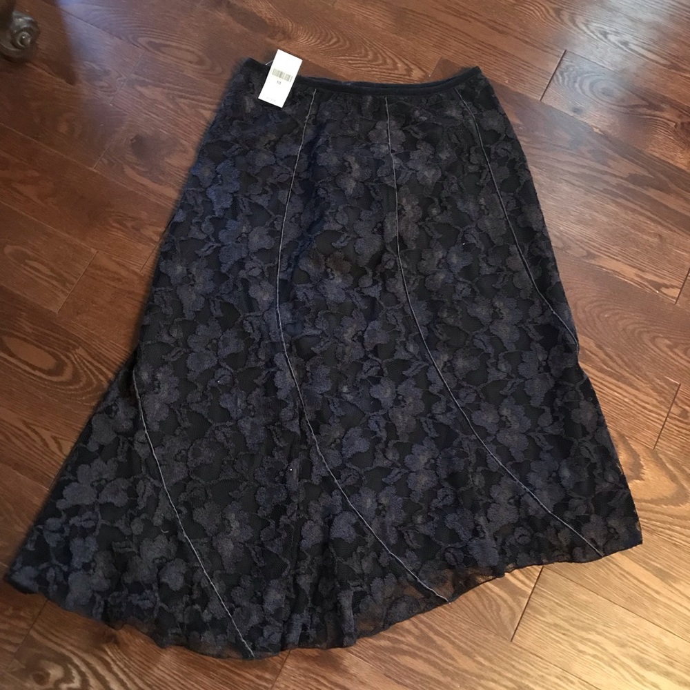 J Jill asymmetrical Brown Lace Skirt